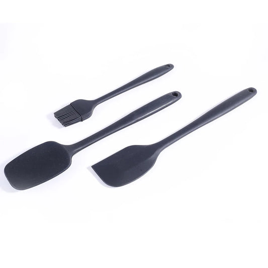 Silicone Kitchen Tools Set of 3 Pcs. | Spatula, Spoon, Brush | Food-Grade Silicone